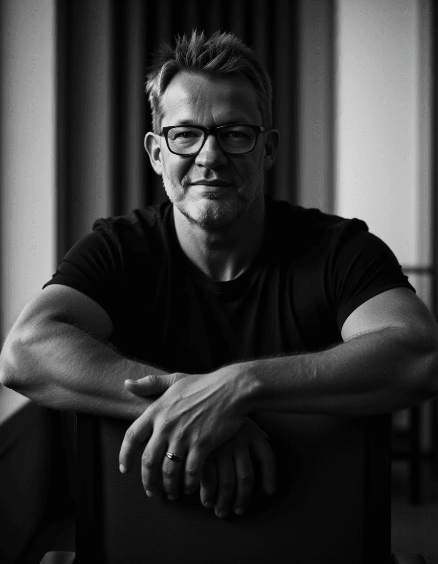 Casual Sitting – dunkles T-Shirt